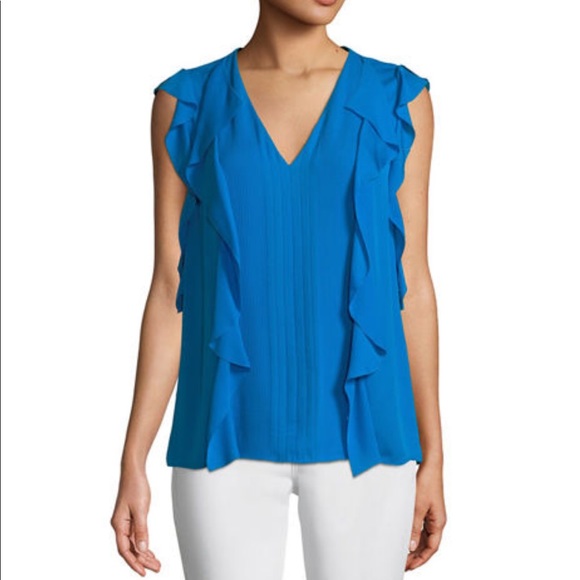 Elie Tahari Tops - New ELIE TAHARI Dovie blouse with ruffle trim Elie Tahari Tops - New ELIE TAHARI Dovie blouse with ruffle trim
